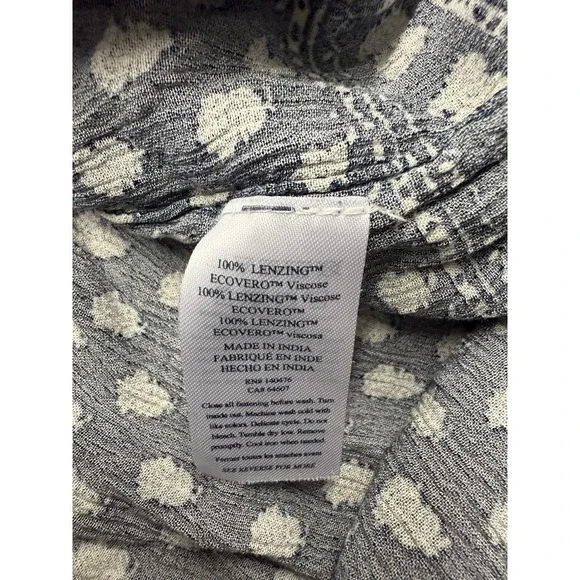 Faherty Orinda Long Sleeve Maxi Dress in navy blue and white. Sz S - Picture 12 of 16